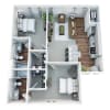 Floor plan: 2BR/2BA - 2.3