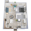 Floor plan: 1 BR C1.1