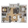 Floor plan: 2 Bed | 2 Bath - A