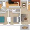 Floor plan: 2BR 1BA Renovated