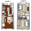 Floor plan: 2 Bed 1.5 Bath TH Reno