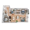 Floor plan: 2 Bed/2 Bath Den-b1.2