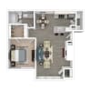Floor plan: 1X1 Large Upgrade