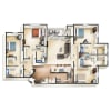 Floor plan: The Clark II - 4x4