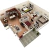 Floor plan: 3 BR Grand Coutyard