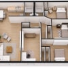 Floor plan: Three Bedroom (1,214 Sq. Ft.)