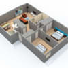 Floor plan: 2 Bed 1 Bath