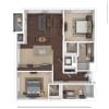Floor plan: 2 Bedroom - C1 - L