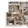 Floor plan: 2x2 - B1