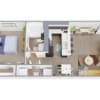 Floor plan: 1 Bed, 1 Bath
