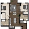 Floor plan: 2 Bed/2 Bath-4E