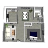 Floor plan: Roomy Studio, Water & Trash Paid | 500 Sq Ft | East Tulsa