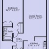 Floor plan: One Bedroom One Bathroom