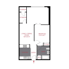 Floor plan: A7 - 1 Bed / 1 Bath (790 sf)