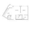 Floor plan: One Bedroom F