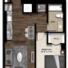 Floor plan: 1 Bed/1 Bath-1E