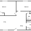 Floor plan: 2 bedroom 1 bath