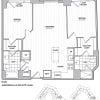 Floor plan: 2 Bed 2 Bath 1057