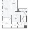 Floor plan: 1 Bed/1 Bath Den-A19