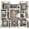 Floor plan: 3 Bedroom 2 Bath 1209