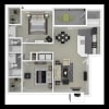 Floor plan: 2BR/2BA - Shortline