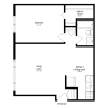 Floor plan: 1 Bed 1 Bath Remodel