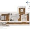 Floor plan: One Bedroom Eat in Kitchen