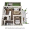 Floor plan: 1 Bed Apollo Twin