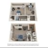 Floor plan: Two Bedroom Townhome