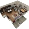 Floor plan: 1 BR Grand Courtyard
