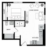 Floor plan: 1x1 A