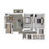 Floor plan: 2 BEDROOM B