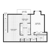 Floor plan: 1 Bedroom 1 Bath - 2nd Floor