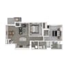 Floor plan: 2 Bed Building A & B Style 1