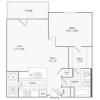 Floor plan: 1 bed/1 bath-786 sqft