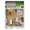 Floor plan:  1 Bedroom Duplex
