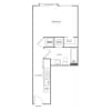 Floor plan: Studio One Bath (401 SF)
