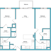 Floor plan: Two Bedroom Two Bath (1041 SF)