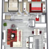 Floor plan: Arbor Oaks – Washer + Dryer in Unit – Conveniently located off of 50th Street.