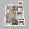 Floor plan: One Bedroom One Bath