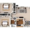Floor plan: 2x1 750 SF