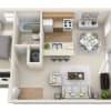 Floor plan: One Bedroom, One Bath