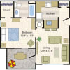 Floor plan: 1X1 Reno