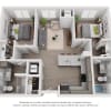 Floor plan: 2 Bedroom B - 60
