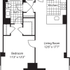 Floor plan: 1 Bed (North)- 728