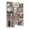 Floor plan: 3 BED, 2 BATH - 1812 SF