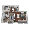 Floor plan: 2 Bed/2 Bath Den-b3.2