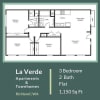 Floor plan: Three Bed 2 Bath