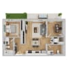 Floor plan: 2x2 LW1