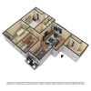 Floor plan: 3 Bed, 1.5 Bath